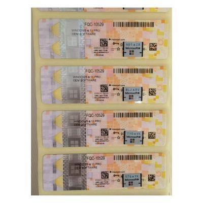70mmX20mm Windows 10 Pro COA Aufkleber Windows COA Etikett DHL Schnelle Lieferung 6 Monate Garantie