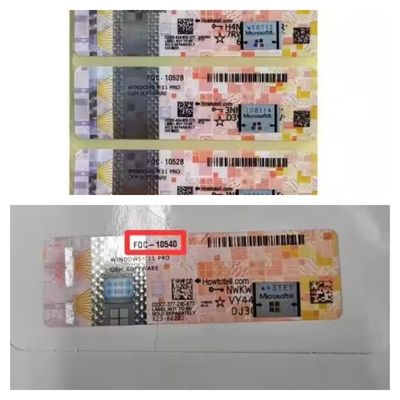 2025 Hot Sliver Windows COA Label für Original Win10/11 Pro Schlüssel Aufkleber Verbesserte Sicherheit